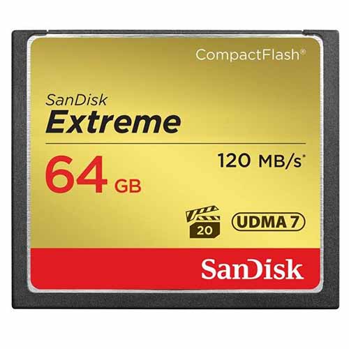 کارت حافظه CompactFlash سن دیسک مدل Extreme سرعت 800X 120MBps ظرفیت 64 گیگابایت