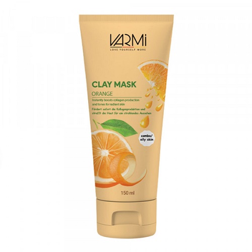 ماسک صورت خاک رسی پرتقال حاوی کپسول‌های ویتامین C وارمی Clay mask orange 150ml VARM