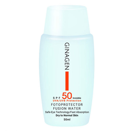 کرم ضد آفتاب بی رنگ پوست خشک فیوژن واتر ژیناژن SPF50