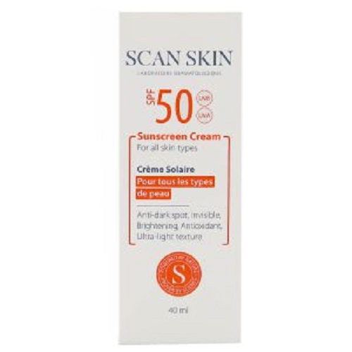 کرم ضد آفتاب ضد لک اسکن اسکین SPF50 مناسب انواع پوست 40 میلScan Skin Sunscreen Cream & Anti-dark Spot SPF50 40 ml
