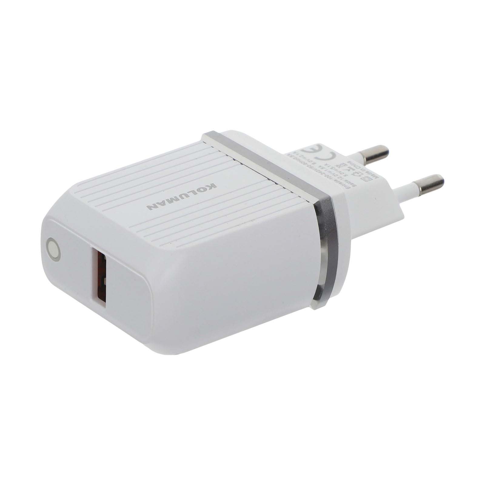 شارژر دیواری کلومن مدل KC-H605 به‌همراه کابل تبدیل MicroUSB