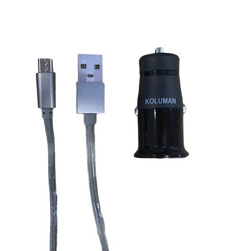 شارژر فندکی کلومن مدل Kc-705-0 به همراه کابل تبدیل MicroUSB