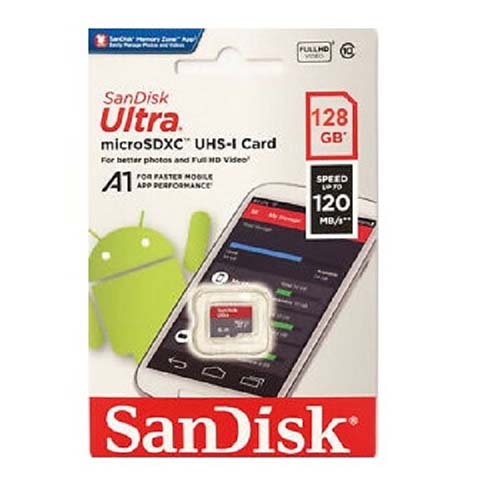 کارت حافظه microSDXC سن دیسک مدل Ultra A1 کلاس 10 استاندارد UHS-I سرعت 120MBps ظرفیت 256 گیگابایت