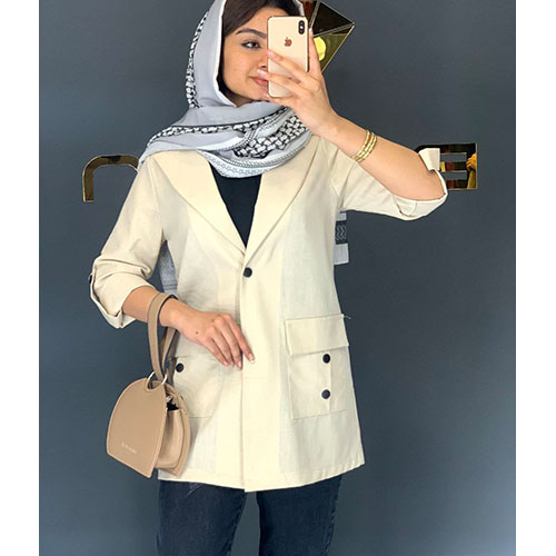 مانتو کتی اسپرت لنین آستین پاکتی رنگ قرمز بیریوان