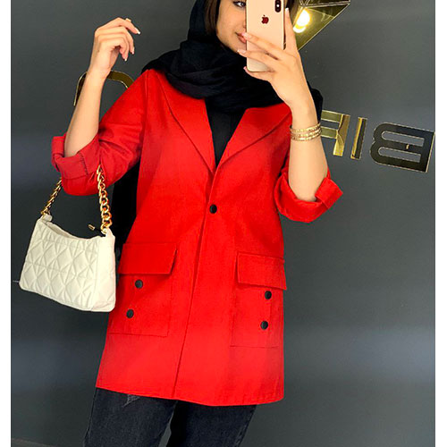 مانتو کتی اسپرت لنین آستین پاکتی رنگ کرم بیریوان