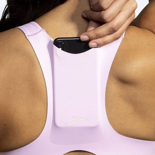 نیم تنه ورزشی بروکس Brooks 3 Pocket Run bra اورجینال رنگ صورتی