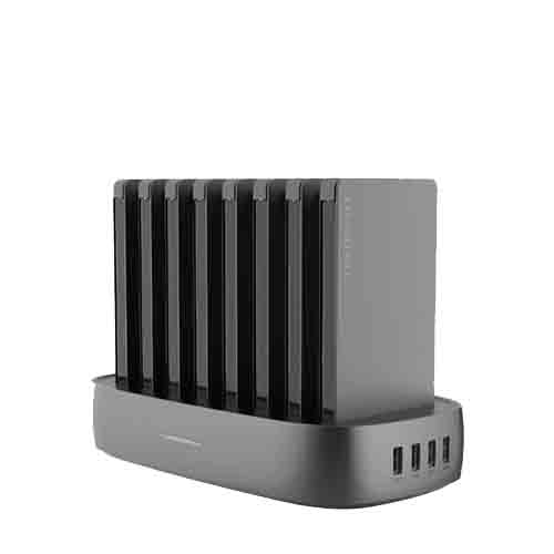 شارژر همراه پاورولوجی مدل P8X8PSPK ظرفیت 8000 میلی آمپر ساعت مجموعه 8 عددی به همراه پایه شارژ