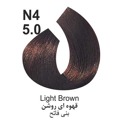 رنگ مو کاترومر سری طبیعی شماره n4 حجم 100 میلی لیتر رنگ قهوه ای روشن