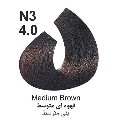 رنگ مو کاترومر سری طبیعی شماره n3 حجم 100 میلی لیتر رنگ قهوه ای متوسط