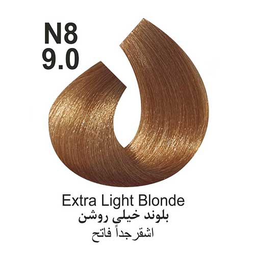 رنگ مو کاترومر سری طبیعی شماره n8 حجم 100 میلی لیتر رنگ بلوند خیلی روشن
