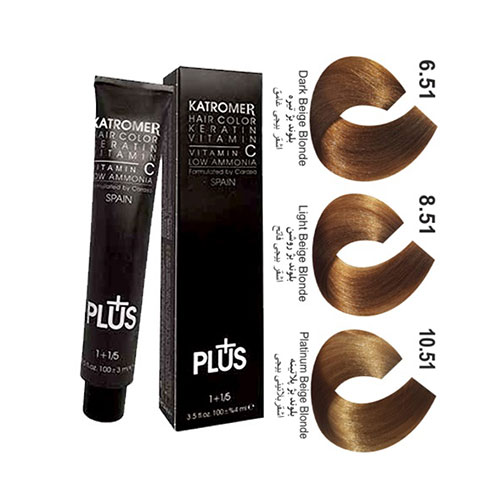 رنگ مو کاترومر سری بژ  شماره 6.51 حجم 100 میلی لیتر رنگ بلوند بژ تیره