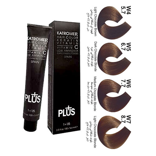 رنگ مو کاترومر سری شکلاتی  شماره W6 حجم 100 میلی لیتر رنگ بلوند شکلاتی متوسط