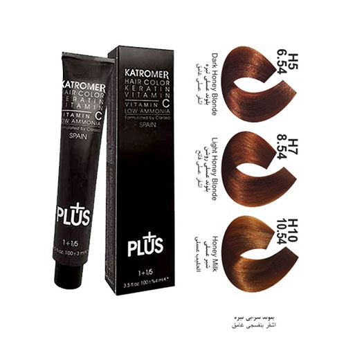 رنگ مو کاترومر سری عسلی شماره H5 حجم 100 میلی لیتر رنگ بلوند عسلی تیره