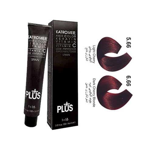 رنگ مو کاترومر سری آلبالویی شماره 6.66 حجم 100 میلی لیتر رنگ بلوند آلبالویی تیره