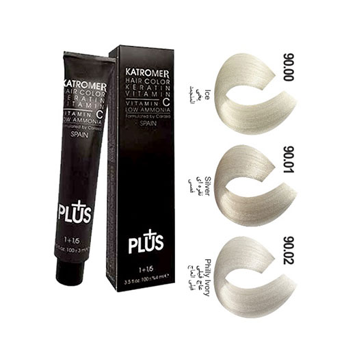 رنگ مو کاترومر سری سوپر روشن کننده شماره 90.01 حجم 100 میلی لیتر رنگ نقره ای