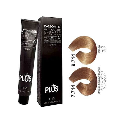 رنگ مو کاترومر سری کاراملی شماره 7.714 حجم 100 میلی لیتر رنگ بلوند کاراملی متوسط