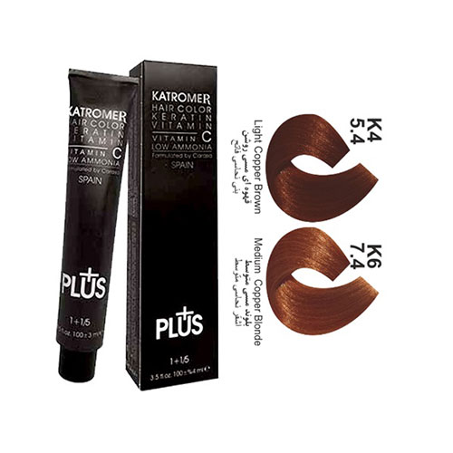 رنگ مو کاترومر سری مسی شماره K4 حجم 100 میلی لیتر رنگ قهوه ای مسی روشن