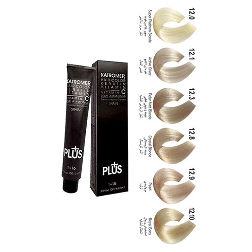 رنگ مو کاترومر سری هایلایت شماره 12.1 حجم 100 میلی لیتر رنگ نقره ای اکتیو