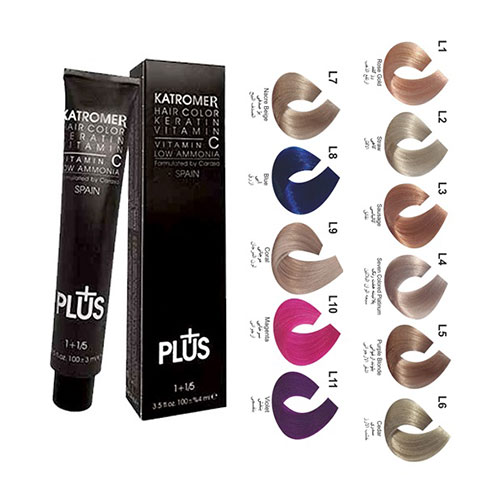 رنگ مو کاترومر سری لوکس شماره L4 حجم 100 میلی لیتر رنگ پلاتینه هفت رنگ