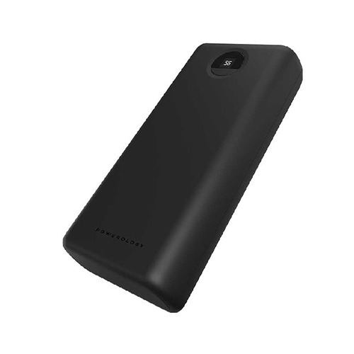 پاور بانک فست شارژ 30000 میلی آمپر پاورولوژی مدل PPBCHA07-BK 45W بهمراه کابل تایپ سی به تایپ سی بطول 1 متر
