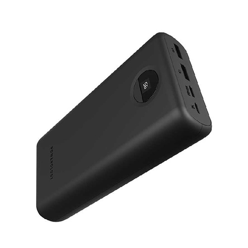 پاور بانک فست شارژ 30000 میلی آمپر پاورولوژی مدل PPBCHA07-BK 45W بهمراه کابل تایپ سی به تایپ سی بطول 1 متر