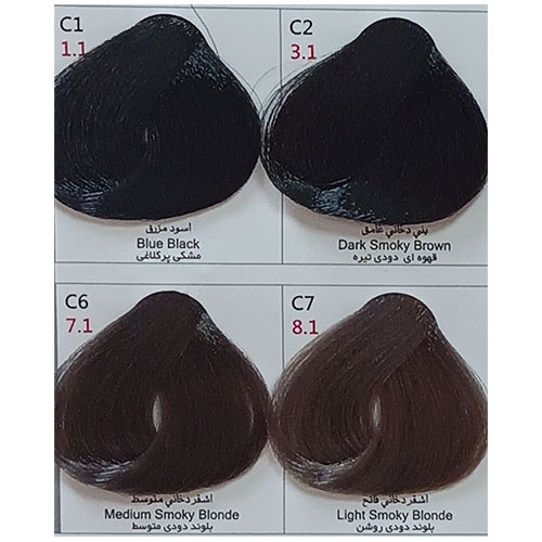 رنگ مو پادینا سری دودی شماره C2 حجم 100 میلی لیتر رنگ قهوه ای دودی تیره