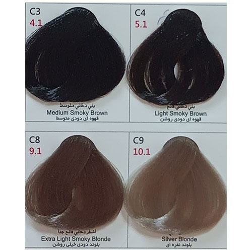 رنگ مو پادینا سری دودی شماره C8 حجم 100 میلی لیتر رنگ بلوند دودی خیلی روشن