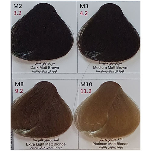 رنگ مو پادینا سری زیتونی شماره M2 حجم 100 میلی لیتر رنگ قهوه ای زیتونی تیره