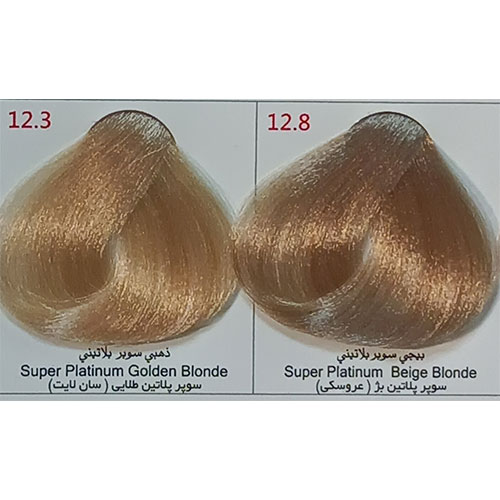 رنگ مو پادینا سری هایلایت شماره 12.8 حجم 100 میلی لیتر رنگ سوپر پلاتین بژ