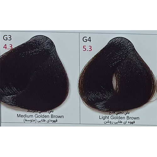 رنگ مو بیس کالر سری طلایی G3 حجم 125 میلی لیتر رنگ قهوه ای طلایی