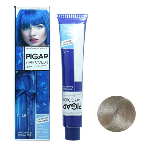 رنگ موی پیگار سری هایلایت شماره 12.1 رنگ سوپر پلاتین دودی (خوشه نقره ای)