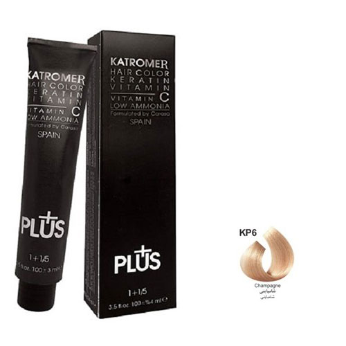 رنگ مو کاترومر سری حرفه ای شماره KP6 حجم 100 میلی لیتر رنگ شامپاینی