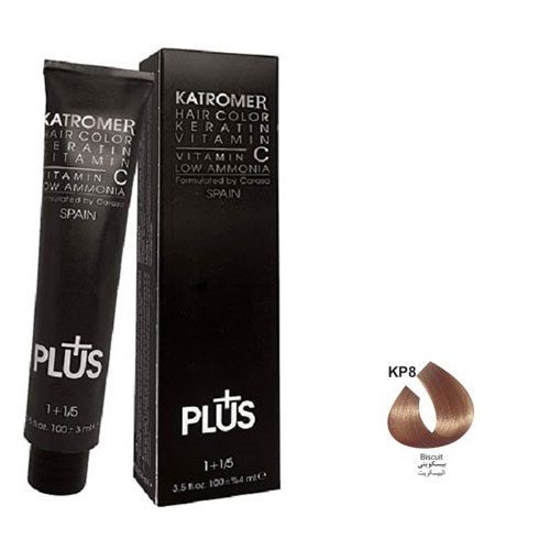 رنگ مو کاترومر سری حرفه ای شماره KP8 حجم 100 میلی لیتر رنگ بیسکویتی