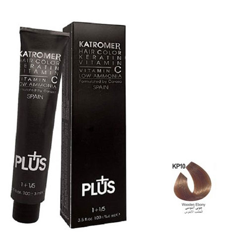 رنگ مو کاترومر سری حرفه ای شماره KP10 حجم 100 میلی لیتر رنگ چوبی آبنوسی