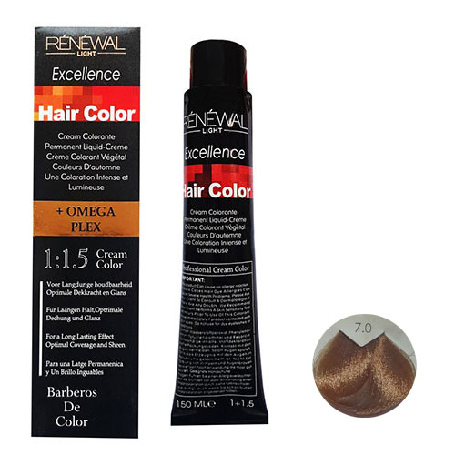 رنگ مو رنوال شماره 7.0 حجم 150 میلی لیتر رنگ بلوند