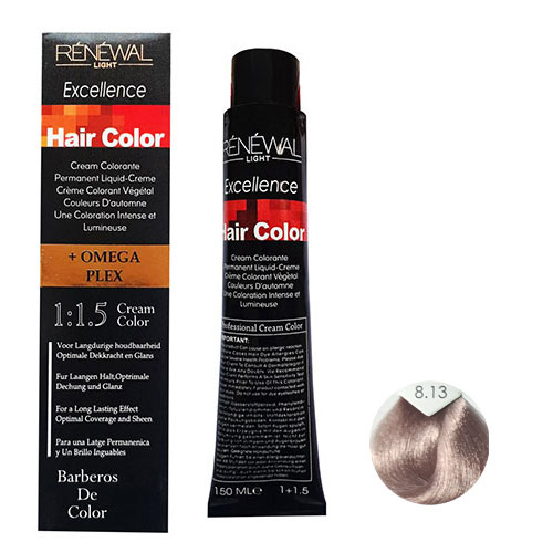 رنگ مو رنوال شماره 8.13 حجم 150 میلی لیتر رنگ بلوند شنی روشن