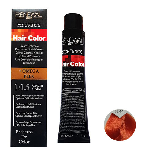 رنگ مو رنوال شماره 8.44 حجم 150 میلی لیتر رنگ بلوند مسی روشن قوی