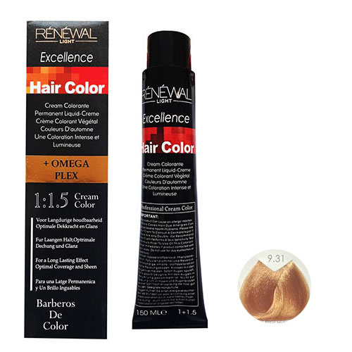 رنگ مو رنوال شماره 9.31 حجم 150 میلی لیتر رنگ بلوند بژ خیلی روشن