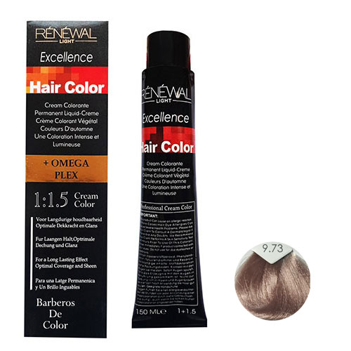 رنگ مو رنوال شماره 9.73 حجم 150 میلی لیتر رنگ کرم کارامل خیلی روشن