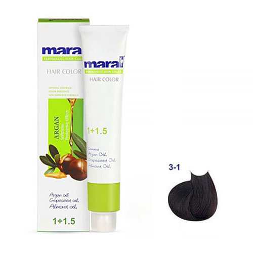 رنگ مو مارال سری دودی حجم 100 میلی لیتر شماره 3.1 رنگ قهوه ای دودی تیره