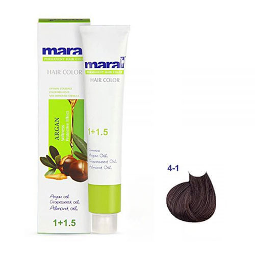 رنگ مو مارال سری دودی حجم 100 میلی لیتر شماره 4.1 رنگ قهوه ای دودی متوسط