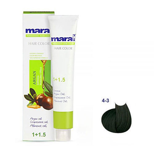 رنگ مو مارال سری زیتونی حجم 100 میلی لیتر شماره 4.3 رنگ قهوه ای زیتونی متوسط