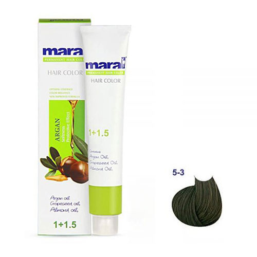 رنگ مو مارال سری زیتونی حجم 100 میلی لیتر شماره 5.3 رنگ قهوه ای زیتونی روشن