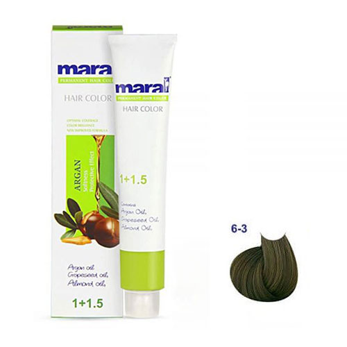 رنگ مو مارال سری زیتونی حجم 100 میلی لیتر شماره 6.3 رنگ بلوند زیتونی تیره