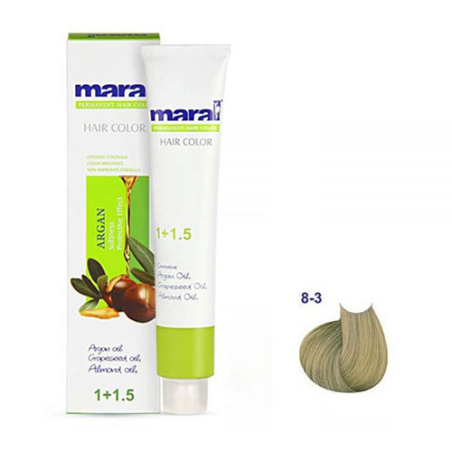 رنگ مو مارال سری زیتونی حجم 100 میلی لیتر شماره 8.3 رنگ بلوند زیتونی روشن