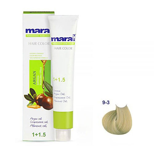 رنگ مو مارال سری زیتونی حجم 100 میلی لیتر شماره 9.3 رنگ بلوند زیتونی خیلی روشن