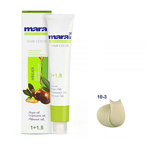 رنگ مو مارال سری زیتونی حجم 100 میلی لیتر شماره 10.3 رنگ بلوند زیتونی پلاتینه