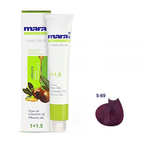 رنگ مو مارال سری شرابی حجم 100 میلی لیتر شماره 5.69 رنگ شرابی روشن (یاقوتی)
