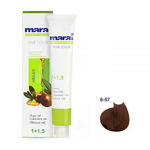 رنگ مو مارال سری عسلی حجم 100 میلی لیتر شماره 6.57 رنگ بلوند عسلی تیره