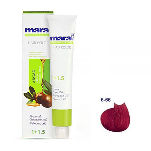 رنگ مو مارال سری قرمز حجم 100 میلی لیتر شماره 6.66 رنگ یاقوتی